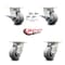 Service Caster 4 Inch Kingpinless Thermoplastic Rubber Wheel Caster Swivel Locks 2 Brakes, 4PK SCC-KP30S420-TPRRF-SLB-BSL-2-BSL-2 - alternate 6